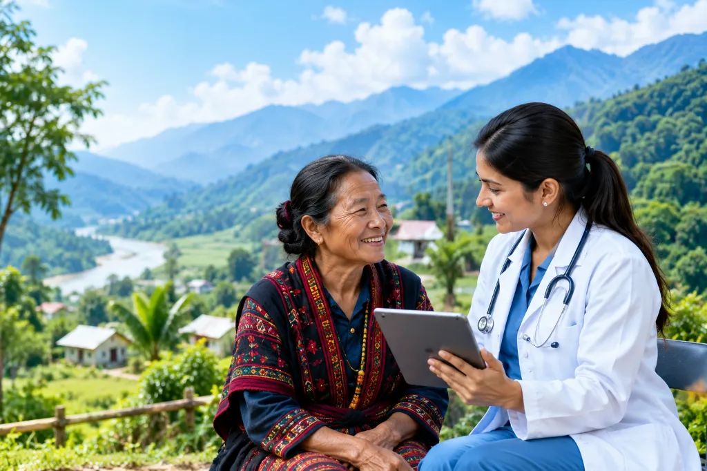 Doctor consulting with patient in North East India